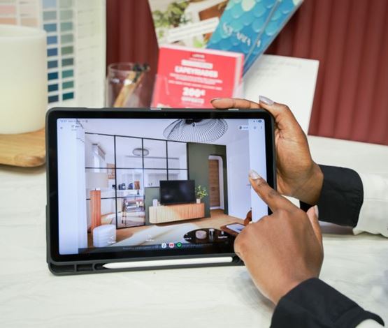 Visualisation 3D d’un aménagement intérieur sur tablette