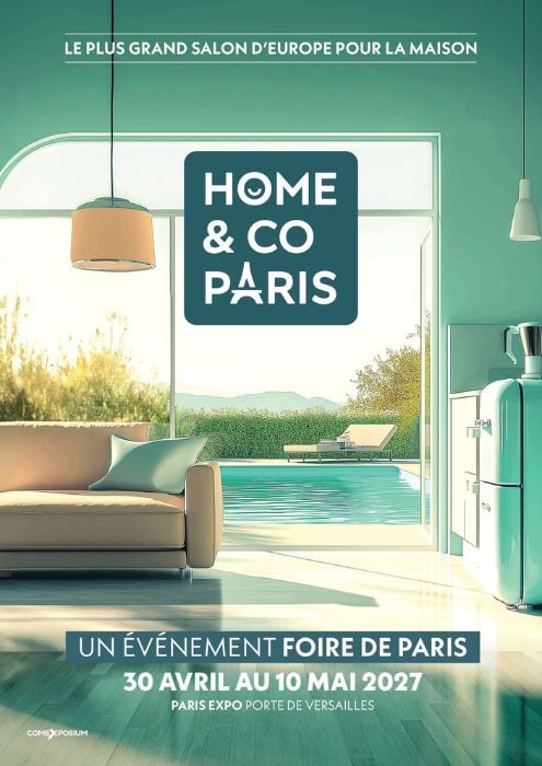Visuel Home & Co Paris représentant un intérieur contemporain ouvert sur un jardin, avec une ambiance design et bien-être