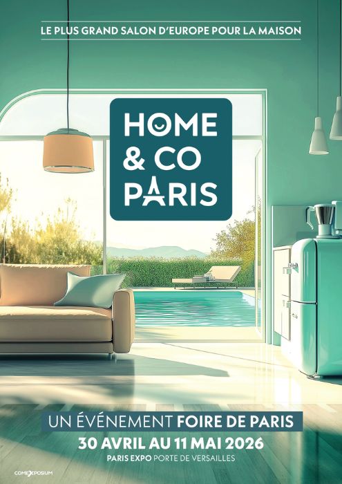 Visuel Home & Co Paris représentant un intérieur contemporain ouvert sur un jardin, avec une ambiance design et bien-être