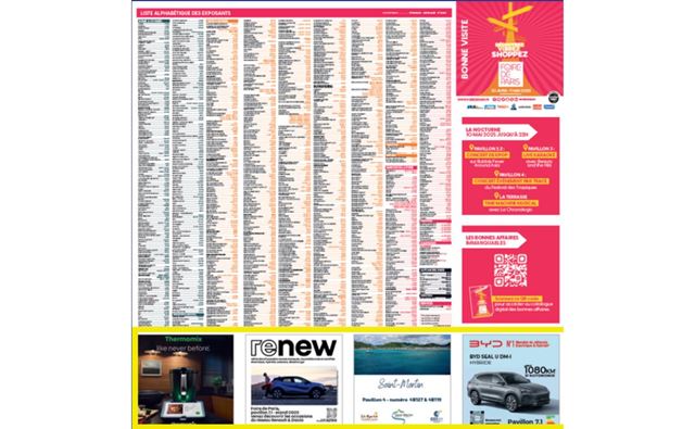 encart publicitaire - sur plan de visite