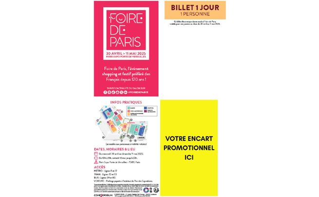 Encart publicitaire sur E-billets