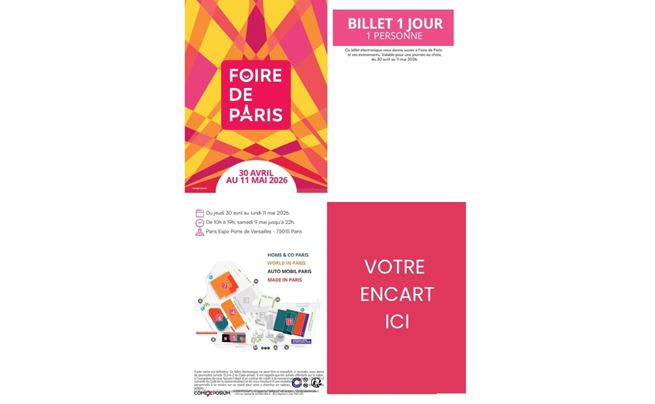 Billet une journée pour Foire de Paris 2026